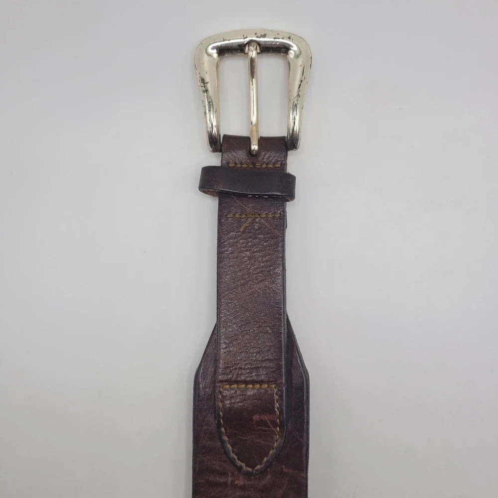 Brown Leather Belt Medium Waist Equestrian Heritage Polo Preppy Corset Heritage